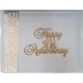 50th Anniversary White Leather Guest Book Pk 1