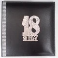 18th Birthday Black Leather Guest Book with Diamantes Pk 1