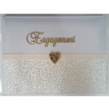 Engagement Cream & White Leather Guest Book Pk 1