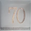 70th Birthday White Leather Guest Book with Diamantes Pk 1