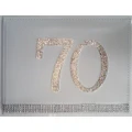 70th Birthday White Leather Guest Book with Diamantes Pk 1