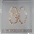 80th Birthday White Leather Guest Book with Diamantes Pk 1