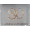 80th Birthday White Leather Guest Book with Diamantes Pk 1