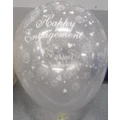 Crystal Clear Happy Engagement Latex Balloons Pk 10
