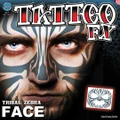Full Face Tribal Zebra FX Tattoo Pk 1