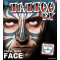 Full Face Tribal Zebra FX Tattoo Pk 1