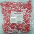 Flat Red Cherry Flavour Lollipops 1kg (Approx. 125 Lollipops)