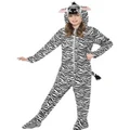 Child Zebra One Piece Suit Costume (Medium, 7-9 Years)