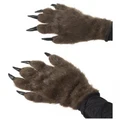 Brown Hairy Monster Hand Costume Gloves with Claws (1 PAIR)