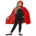 Child Long Red Hooded Cape Pk 1 (Small - Medium, Cape Only)