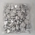 Silver Foil Wrapped Chocolate Hearts (1kg) Approx. 140 Hearts