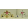 Assorted Gold or Silver Plastic Tiara With Pearls & Gems Pk 2