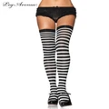 Black & White Striped Over the Knee Stockings / Socks (One Size) Pk 1