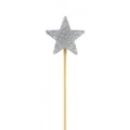 Silver Glitter Star Pick Candle Pk 1