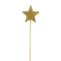 Gold Glitter Star Pick Candle Pk 1