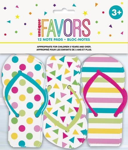 Party Favours - Flip Flop Thong Note Pads Pk 12