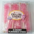 Hot Pink Cherry Flavour Sugar Crystal Sticks 110g (5 Pieces)