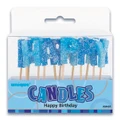 Glitz Blue Happy Birthday Candles Pk 1