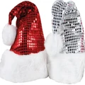 Christmas Assorted Red / Silver Santa Hat Pk 2