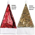 Christmas Assorted Colour Reversible Sequin Santa Hat Pk 2