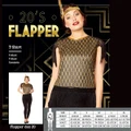 Adult 20's Black & Gold Flapper Shirt (Medium, 12-14) Pk 1