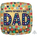 Gold Happy Father's Day Dad 17in Square Foil Balloon