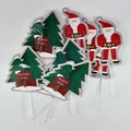 Christmas Santa & North Pole Tree Cupcake Pick Toppers Pk 12