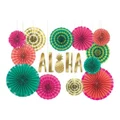 Hawaiian Luau Aloha Decorating Kit (Fans & Cutouts) Pk 17