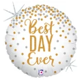 Gold and Silver Best Day Ever Foil Balloon (18in, 46cm) Pk 1