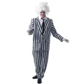 Adult Psycho Black White Stripe Suit Costume (Large) Pk 1