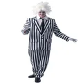 Adult Psycho Black White Stripe Suit Costume (Medium) Pk 1