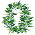 Green Leaf & White Flower Lei (Pk 1)