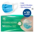Disposable Face Mask 3 Layers with Earloop (Pk 50)