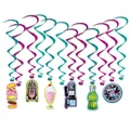 1950's Rock & Roll Hanging Whirl Swirl Decorations (Pk 12)