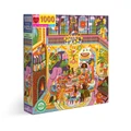 eeBoo: Family Dinner in the Night Square (1000pc Jigsaw) Board Game