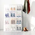 Ovela: Set of 12 Click Shoe Storage Box (Large, Clear/White)