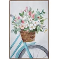 LaVida: Framed Canvas Floral Bike