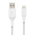 BOOST-UP-CHARGE Lightning to USB-A Braided Cable, 2m White