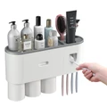 Perforated toothbrush rack 3 cups - grey