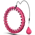 Sectional Fitness Hoola Hoop - with 24 Detachable Knots (Pink)