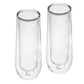 Corkcicle: Barware Flute Glasses - Clear Double Walled Cup