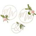 Ginger Ray: Mr & Mrs Wooden Hoops Decoration - Gold Wedding