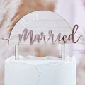 GingerRay: Just Married Wooden Wedding Cake Topper
