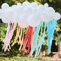 GingerRay: White Cloud Balloon Garland with Rainbow Streamers