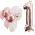 GingerRay: Pink and Rose Gold First Birthday Balloons