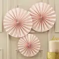 Ginger Ray: Pink Pinwheel Paper Fan Decorations