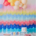 Ginger Ray: Rainbow Tissue Paper Disc Party Backdrop