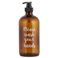 47th & Main: Amber Soap Bottle - Please Wash Your Hands