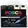 Uni Posca Marker 4.5-5.5mm 4 Pack Black White PC-7M