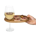 Wine Appetizer Plate Set of 4 - Acacia Wood